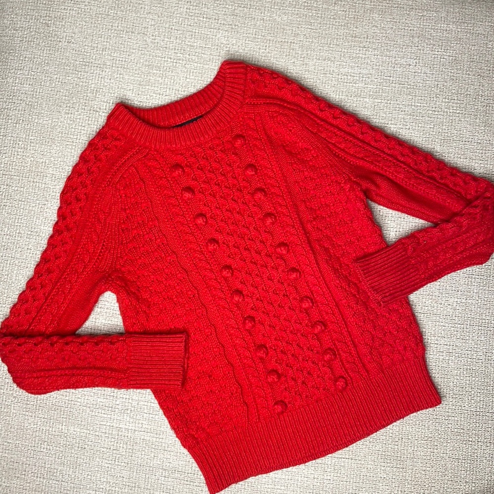 Red J. Crew Knit Sweater
